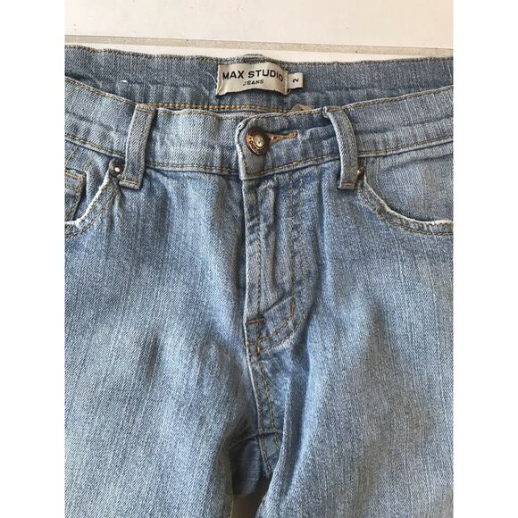 Max Studio Low Rise Stretch Flare Denim Jeans - Picture 5 of 11